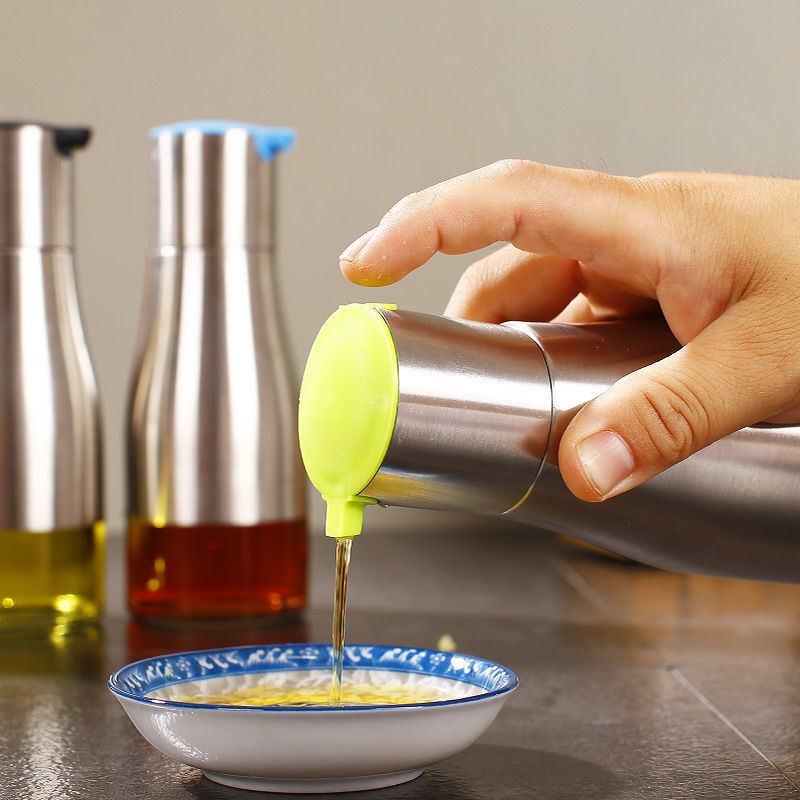 Chai rót nước mắm – xì dầu – giấm thủy tinh bọc inox 320ml | Gọn gàng, sạch sẽ, sang trọng