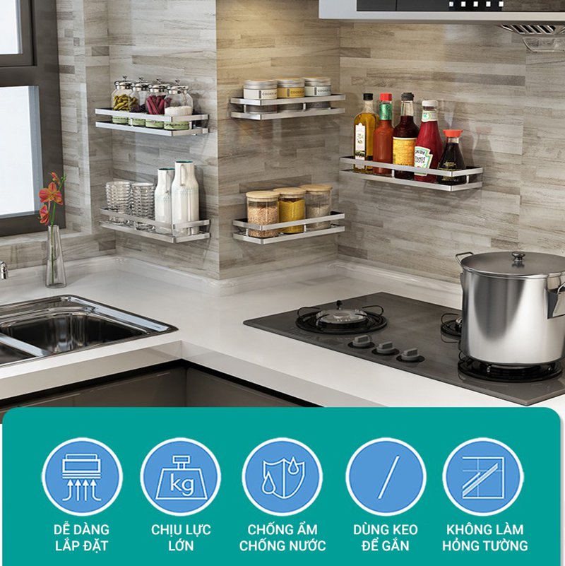 Kệ Gắn Tường VANDO INOX 304 Cao Cấp - 01610
