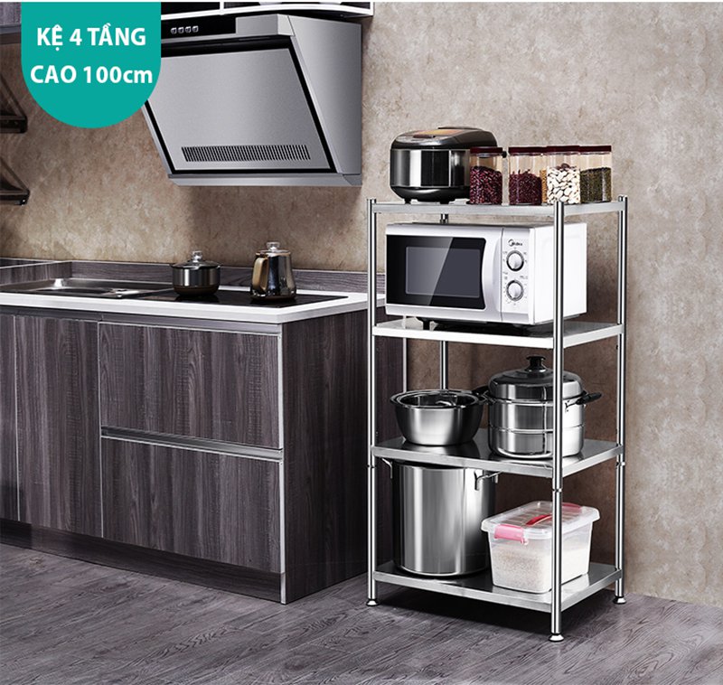 Kệ Để Đồ Nhà Bếp chính hãng VANDO Kệ Để Nồi Cơm Điện, Lò Vi Sóng, Lò Nướng, Gia Vị 4108