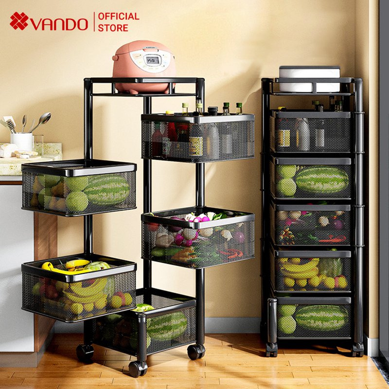 Kệ Xoay Vuông Đa Năng Sơn Đen Tĩnh Điện Cao Cấp
