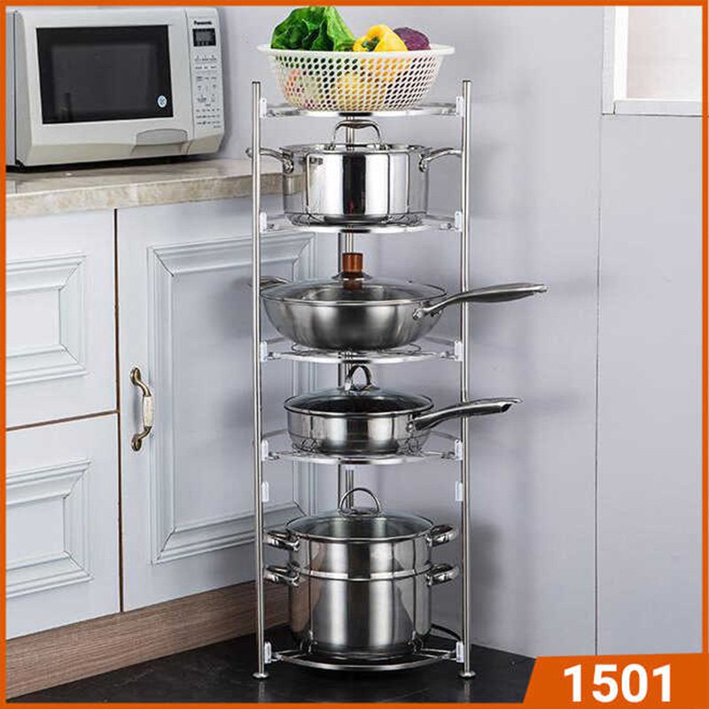 Kệ để nồi chảo Inox SUS Cao cấp - 5 Tầng - chính hãng Vando 1501