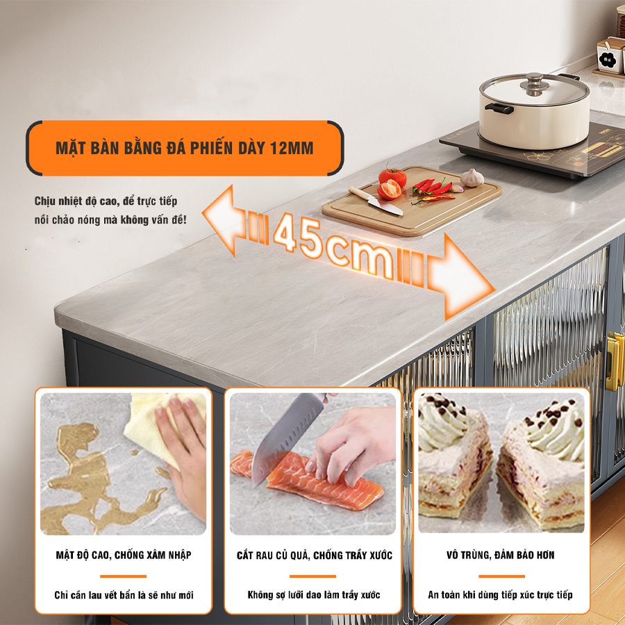 Tủ Bếp Mặt Đá Cao Cấp Vando, 50% Off +  Free Ship