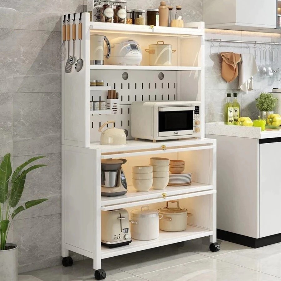 Tủ Bếp Đa Năng Nắp Đậy Có Tấm Lỗ Kệ Để Lò Vi Sóng Thông Minh
