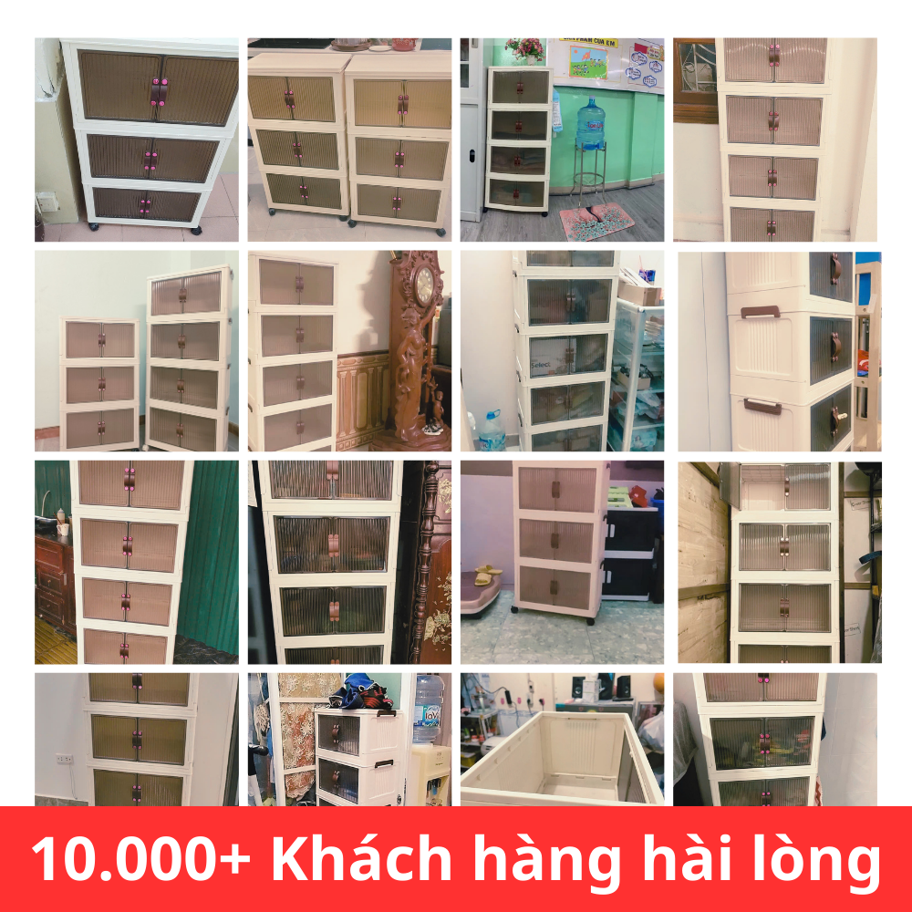 Tủ Nhựa Gấp Gọn Tiện Lợi Có Bánh Xe Di Chuyển 360 Độ, Freeship, 50% Off
